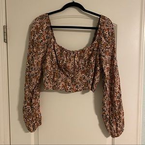 Wild Fable Long Sleeve Floral Top - Size Large